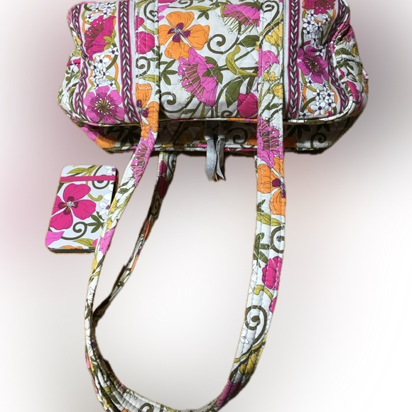 VERA BRADLEY RETIRED RARE Tea Garden Shoulder Bag w/ Card Holder Set EUC - Picture 6 of 14